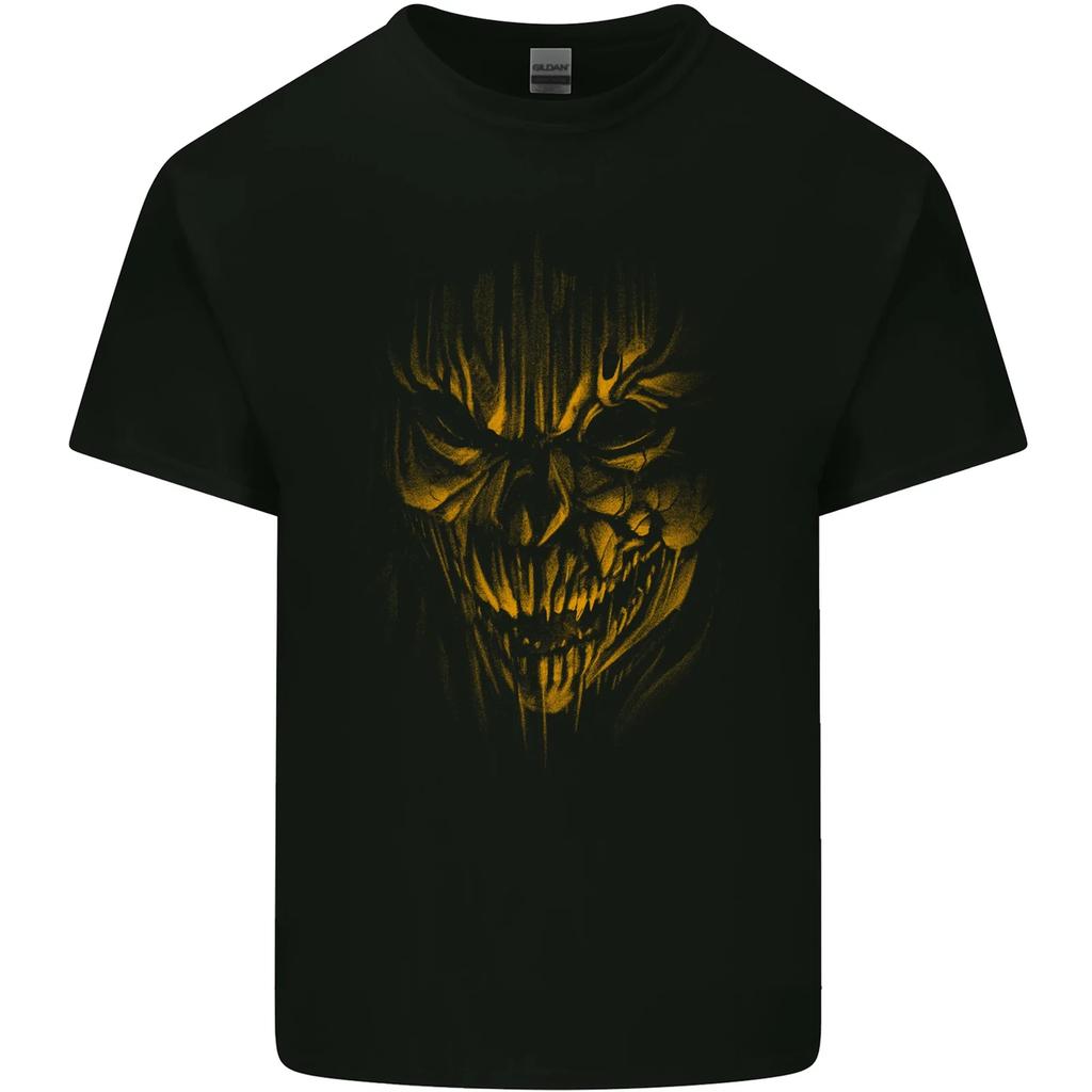 Demon Skull Devil Satan Grim Reaper Gothic Kids T-Shirt Childrens