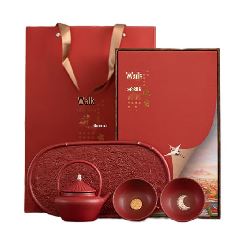 

SUSHI CERAMICS Forbidden City Palace Red Kung Fu Tea Set