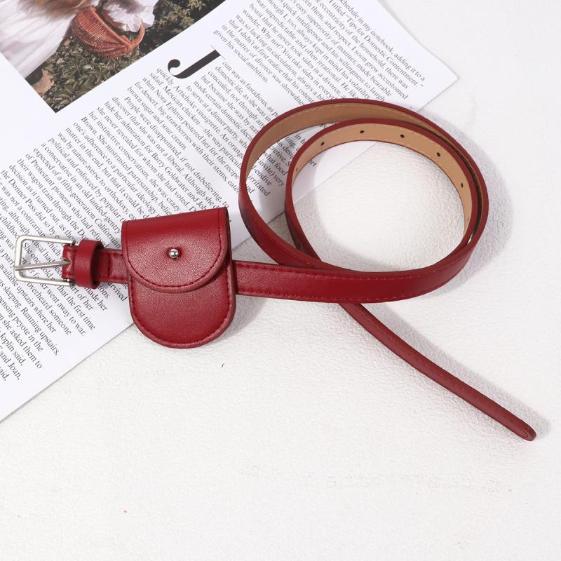 Retro Korean Style Women'S Belt Bag Key Phone Dual Purpose Decorative Thin Belt Fashionable Accessory For Ladies