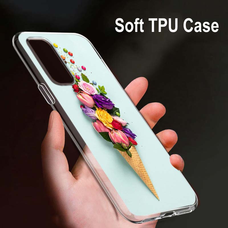 

Цветок мороженого для OPPO Reno7 SE 6 5 ZF 4G 5G Find X2 X3 Neo Lite Pro Plus прозрачный мягкий чехол для телефона Coque OPPO Reno5 F 4G