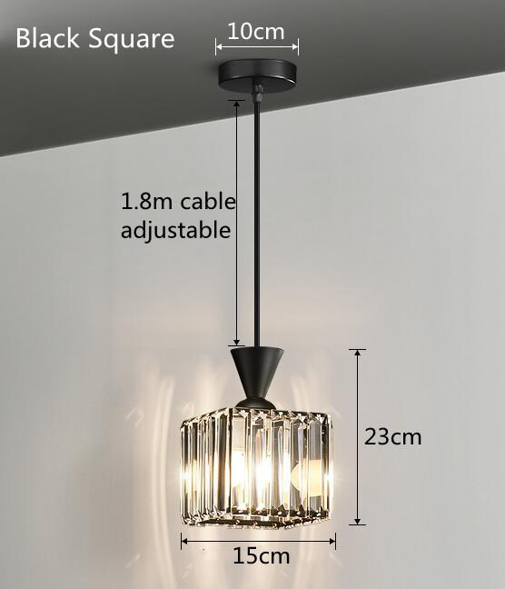 Modern Crystal Pendant Light Nordic Gold Hanging Lamp Bedside Pendant Lamp Living Room Restaurant Shop Bar Fixture Decoration