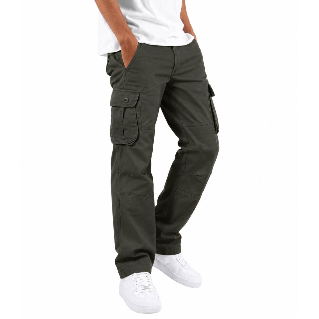 Men's Cargo Pants Loose Straight Leg Casual Trousers for Spring Fall