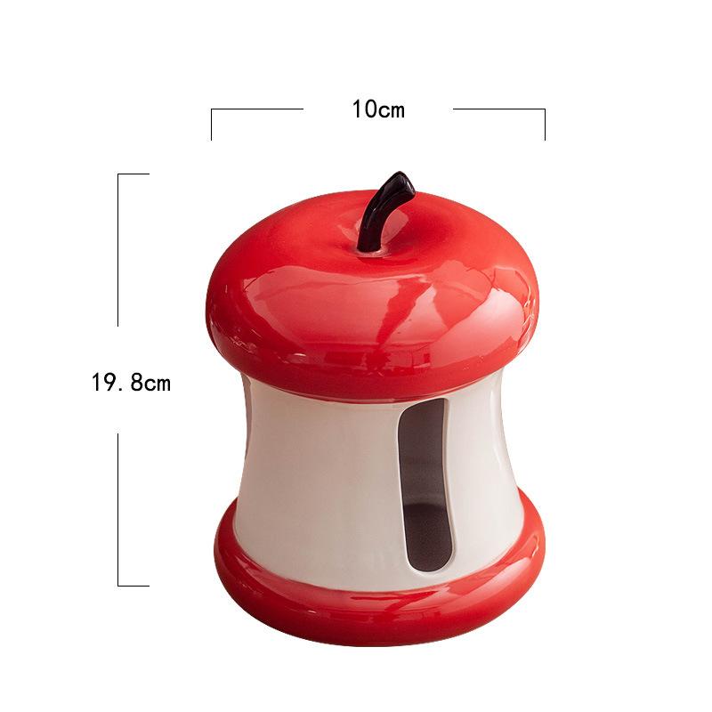 

Cartoon Apple Core Ceramic Tissue Box Desktop Storage Container Simulated Apple Paper Towel Holder Napkin Holder Tissue Boxes червоний