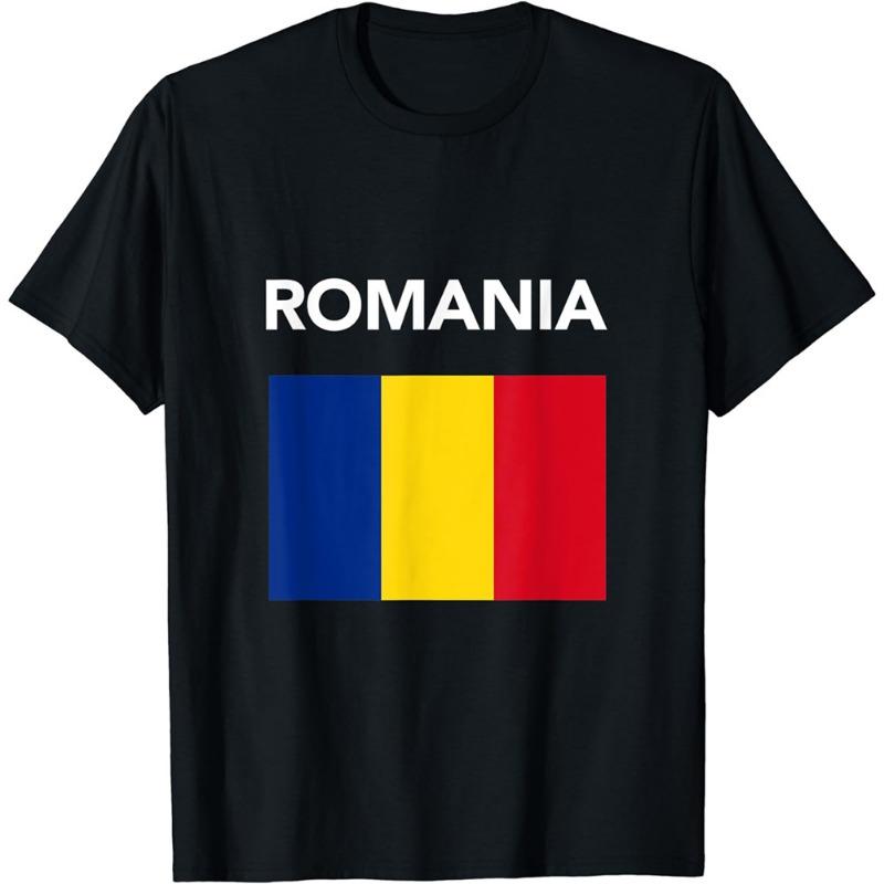 T-shirt Bandiera Romania Sono Rumeno Grafica T-Shirt per Uomo Abbigliamento Casual Estate Palestra Sport Top Magliette Donna Manica Corta