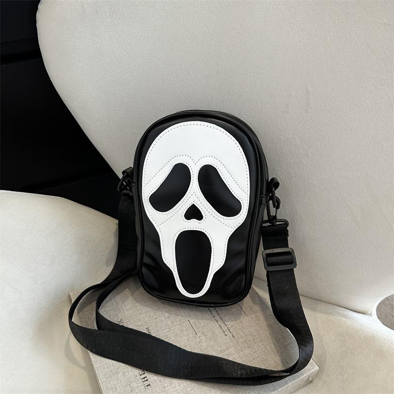 New Grimace Skull Messenger Bag Hip Hop Personality Creative Ghost Breast Bag Trendy Cool Couple Small Bag Mobile Phone Bag