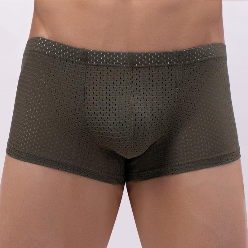 Men's Nylon Low-Rise Boxer Briefs - Sexy, Comfortable, Breathable, Trendy C404