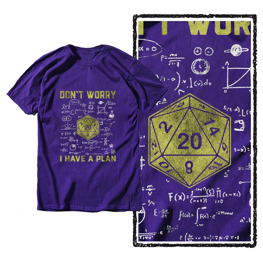 Neuartiges Dungeon Dragon T-Shirt mit grafischer Streetwear, kurzärmelig, „I Have A Plan“, D20, Würfel, Rollenspiel, DnD-T-Shirt für Männer
