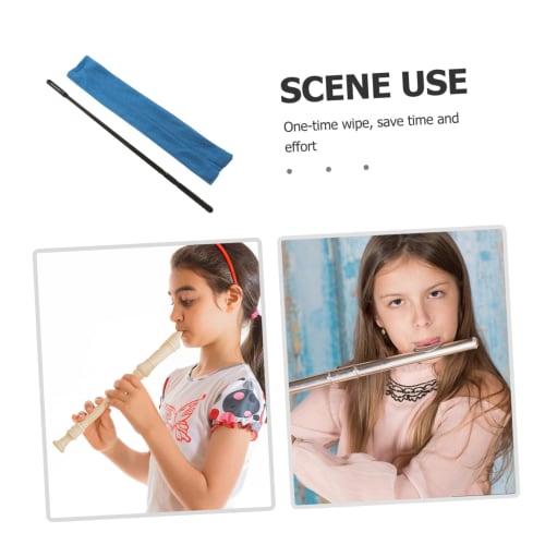 TEMPNAP Flute Cleaning Cloth with Rod, Instrument Maintenance Cleaning Cloth, Durable Material Protects Delicate Surfaces, Compatible with a Variety o