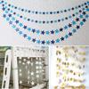 4-Meter Gold, Silver & Blue Five-Point Star Hanging Ornaments for Christmas, Parties & Birthdays