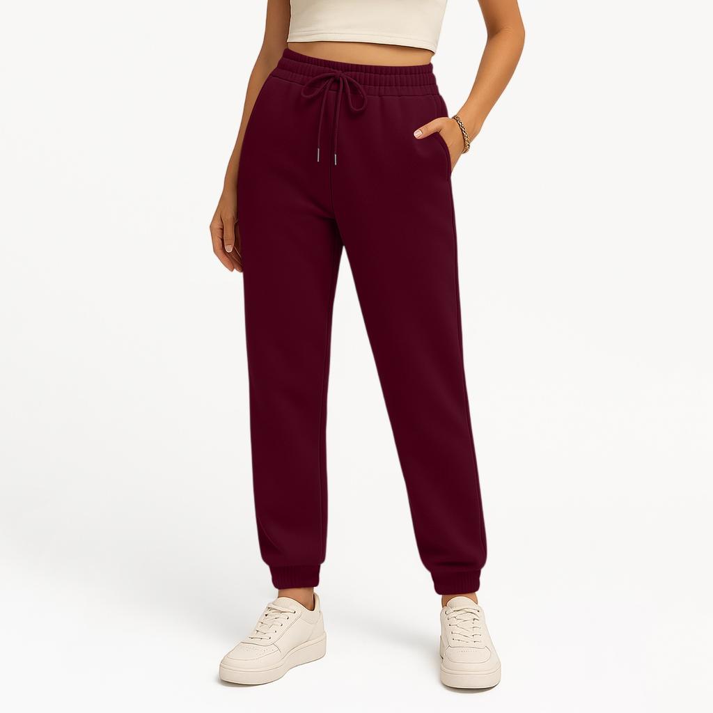 Women  Elastic Waist Cuff Pants Trousers Summer Loose Fit Hiking Jogger Pant With Pocket
