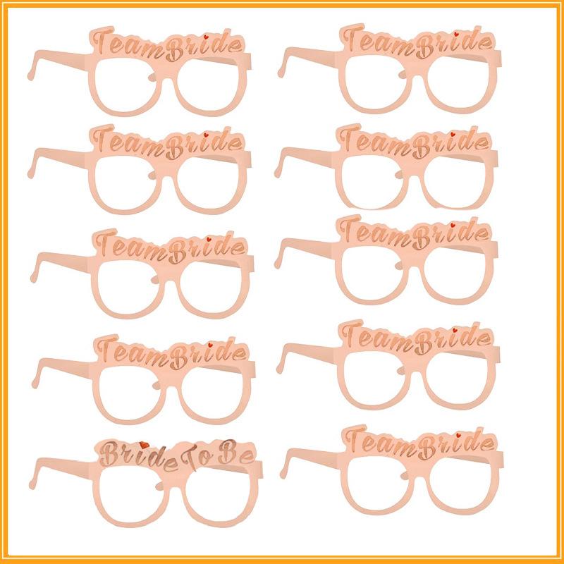 Bride To Be Single Party Bridal Paper Glasses Team 9+1 Set