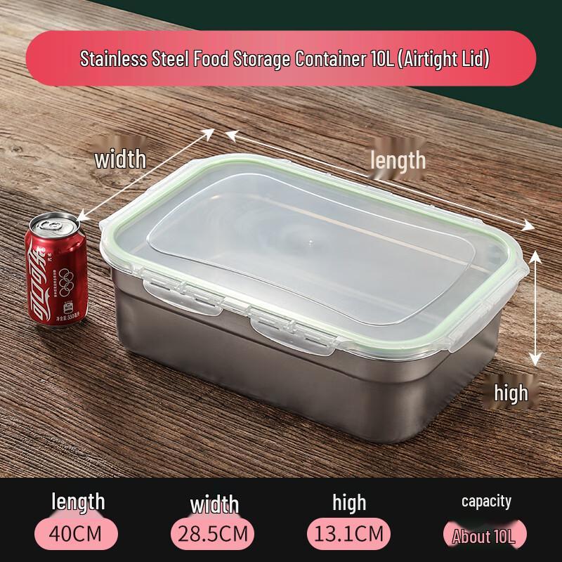 Rectangular 304 Stainless Steel Food Storage Container
