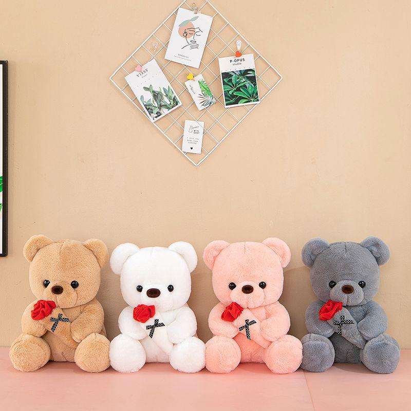 Adorable Rose Flower Teddy Bear Plush Doll - Valentine's or Wedding Gift
