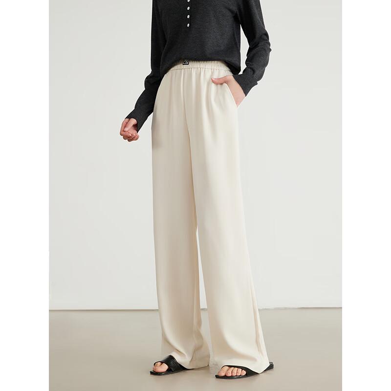 Women's Elastic Waist Wide-Leg Casual Trousers
