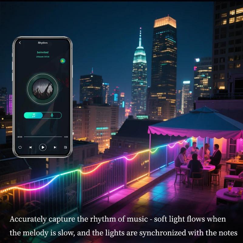 USB fairy lights Bluetooth LED string APP remote control RGBIC party Christmas lights wedding decoration atmosphere lights