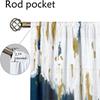 2Pcs Artist Brushstroke Curtains Blue White Gold Abstract Pattern Living Room Bedroom Kids Room Sunshade Modern Art Decor