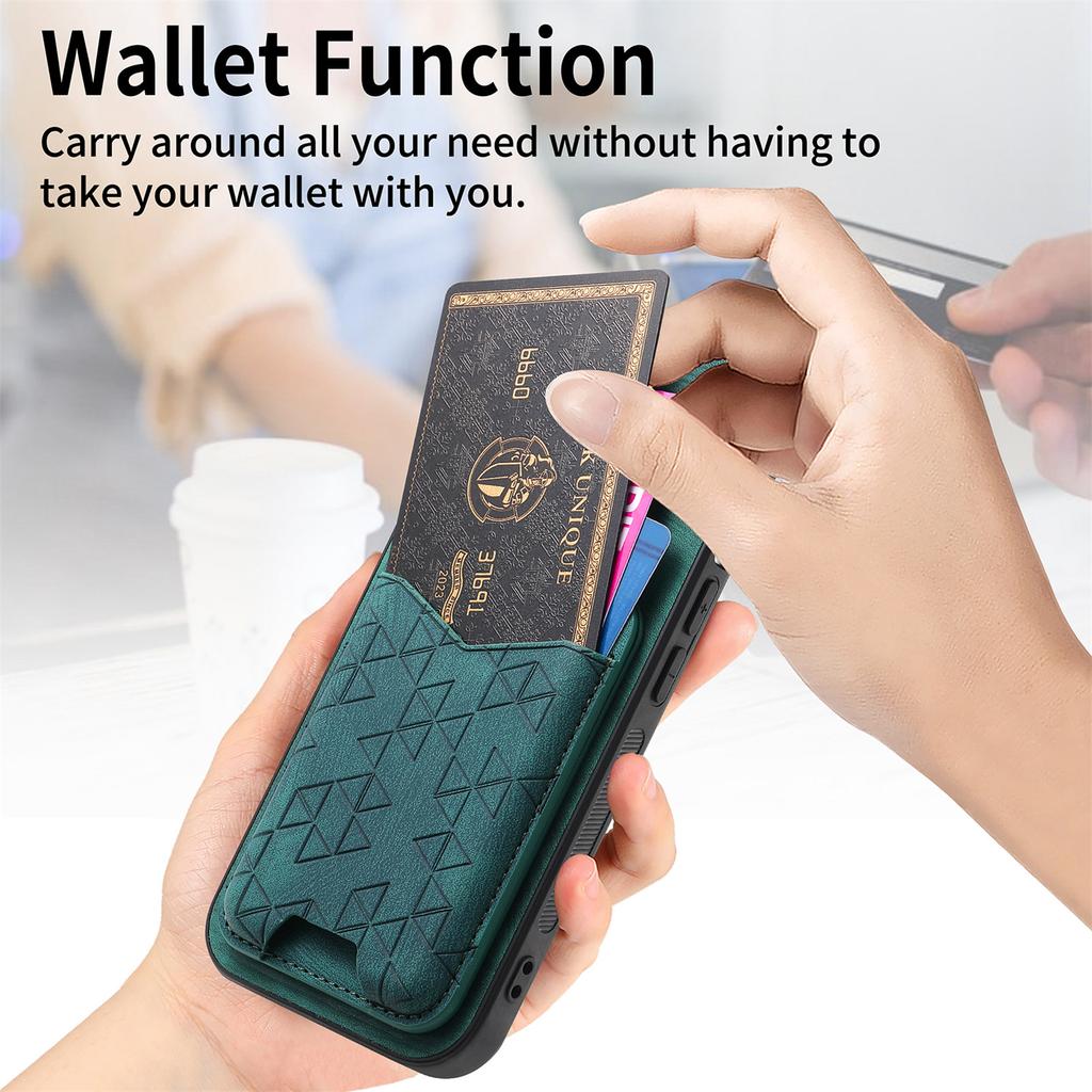 For Samsung Galaxy S24 Ultra Case Imprinted Pattern Card Holder Kickstand Leather Back Cover