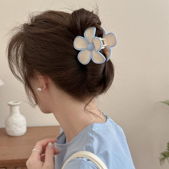 Hair Clip Flower-Shaped Candy Color Hairpin Back Head Hair Claw No Hair Damage Hair Decoration Daily Wear