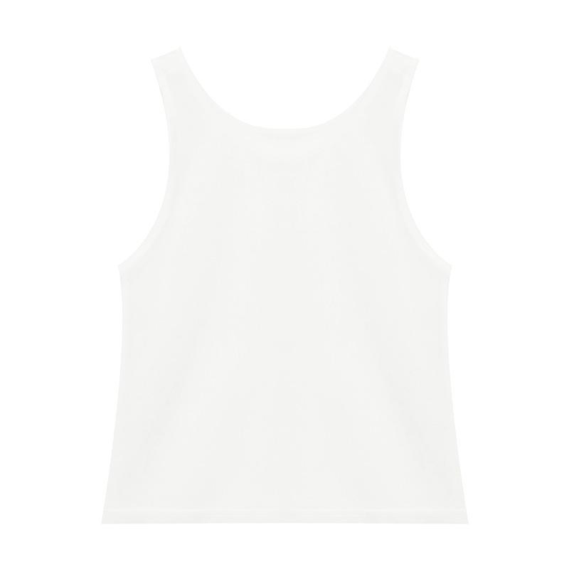 

Любовь и Нэнси Многослойная сетка Круглый вырез Разрезной дизайн Летний жилет One Size чистый белый