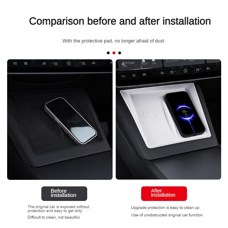 For Tesla Model Y Juniper 2025 Center Console Wireless Charging Pad Mat Screen Rearview Mirror Protector Frame Model 3 Highland