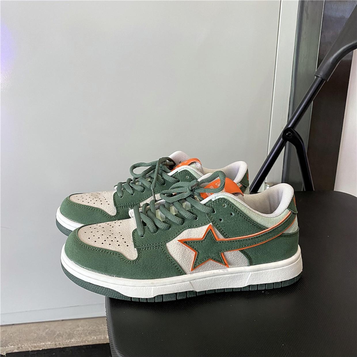 

Осень новая звезда доска обувь женская ins трендовая универсальная студенческая повседневная пара Харадзюку портовый стиль спортивная обувь мужская 38 зелёный