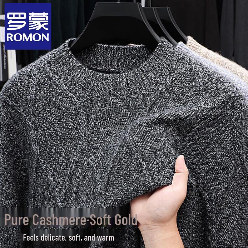 

Romon Men s 100% Cashmere Round Neck Sweater XL