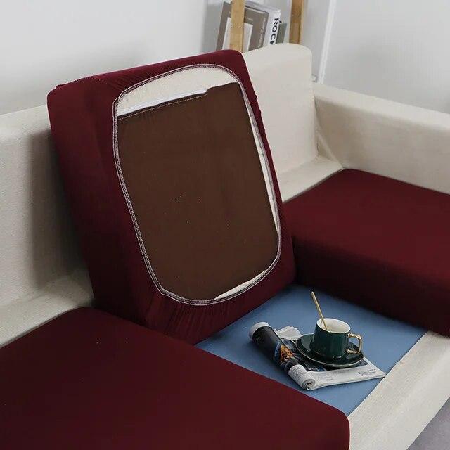 Schwarze Sofa-Sitzkissenbezüge für Möbel, elastische Schutzbezüge, Haustiere, Kinder, waschbar, abnehmbarer Kissenbezug für Wohnzimmersofas