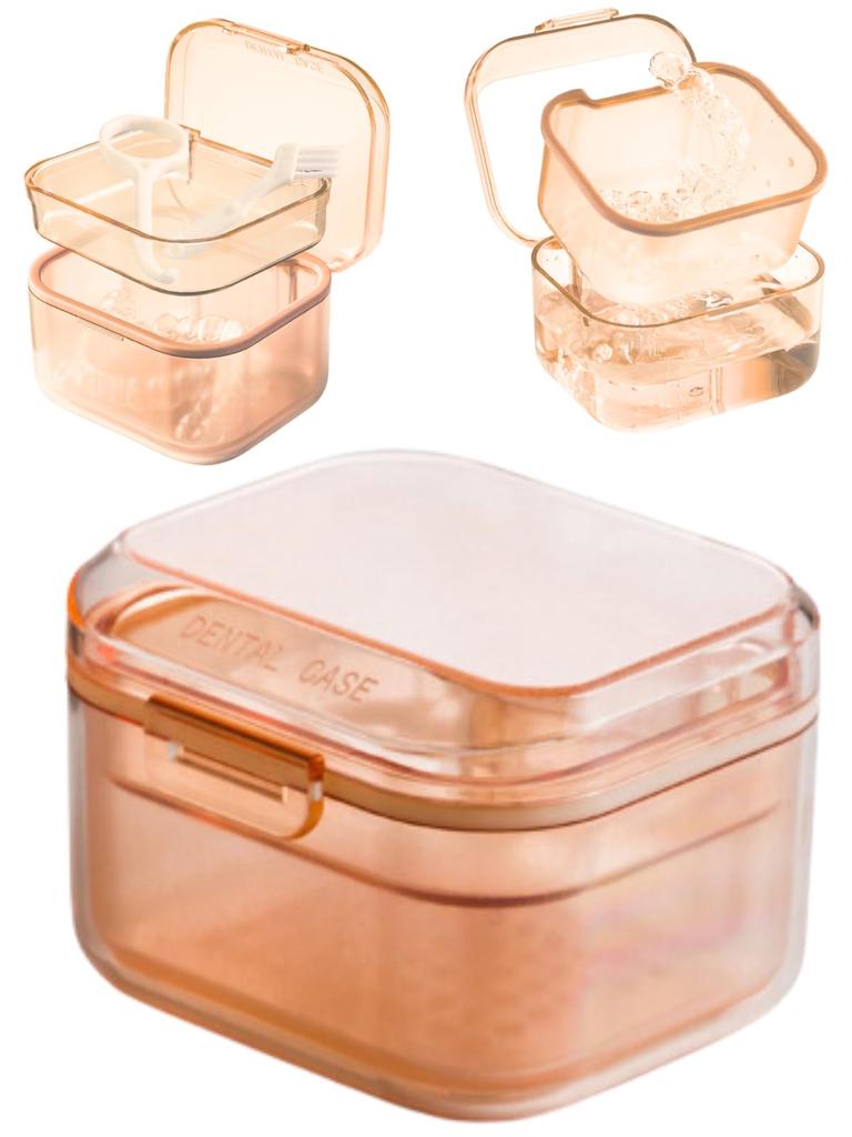 All You Need for Peace of Retainer Denture Going Out [Bell Belu] Mind Mouthpiece, Case, Case, Cleaning, (orange)