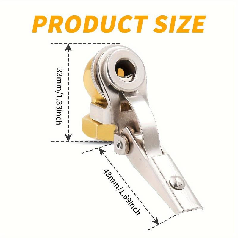 Heavy Duty Brass Tire Valve Clip Air Chuck Quick Connect Inflation Nozzle For Car Truck Tire Inflator Tool