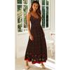 Womens Summer Floral Long Dress Ladies Bohemian V-neck Suspender Floral Holiday Dress