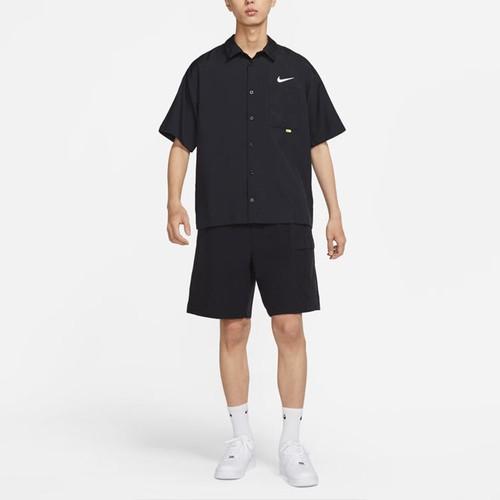 Nike Solid Color Single-Breasted Logo Short Sleeve Shirt
