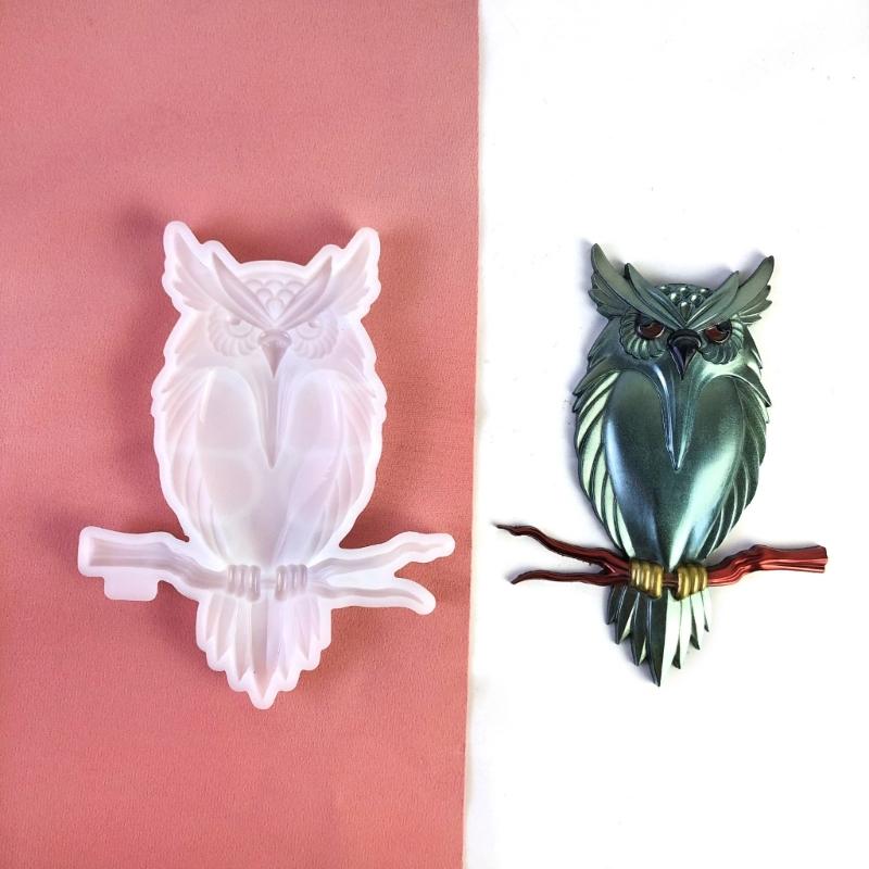 Creative and Stunning Owl Statues Expory Resin Moulds Reusable Silicone Mold Transparent/Blue Resin Mold for Gift Making