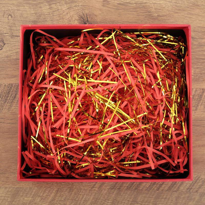 Festive Gold Thread & Paper Raffia Filler for Wedding Candy Box Gifts with Luminous Gold Foil Shreds, 2025 Edition