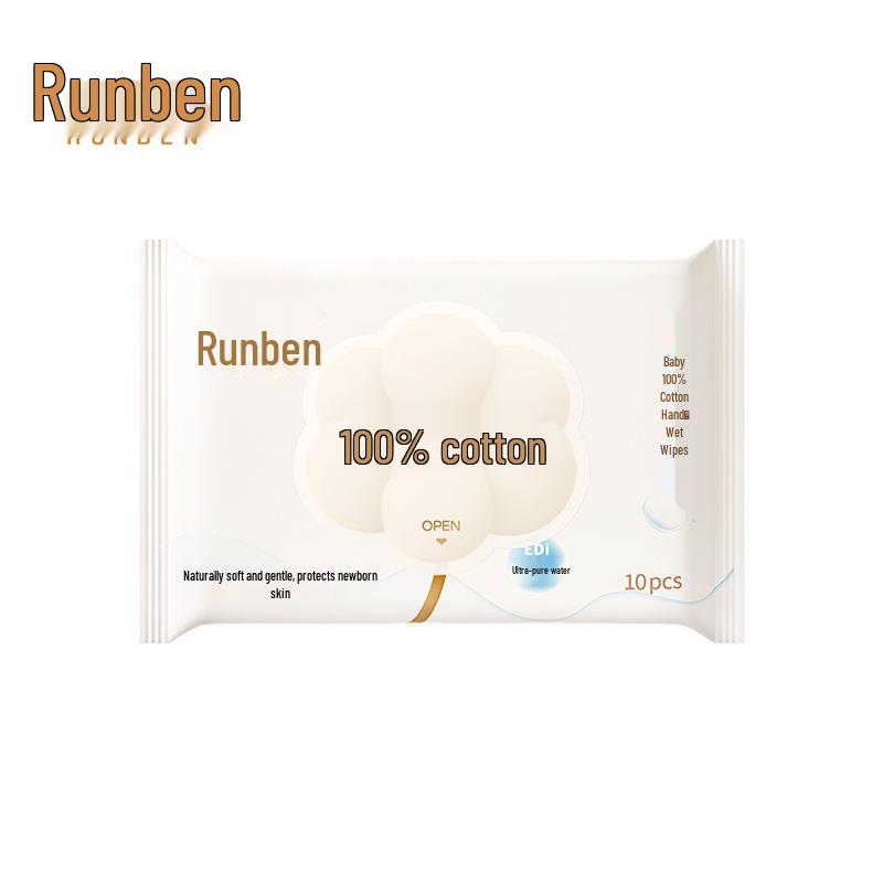 Runben Baby Hand and Mouth Wipes - Portable Travel Pack, 10 Count