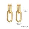 Goldfarbene Hängeohrringe mit glänzendem Zirkon-Dekor Elegantes minimalistisches Doppelschleifen-Design Creolen Schmuck Geschenk für Frauen