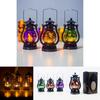 Vintage Halloween Led Lantern Lights Featuring Spooky Witches And Bats For Festive Parties