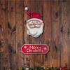 Christmas Door Hanging Sign with Santa Claus Face and Merry Christmas Lettering for Holiday Home Wall Decoration Indoor Outdoor