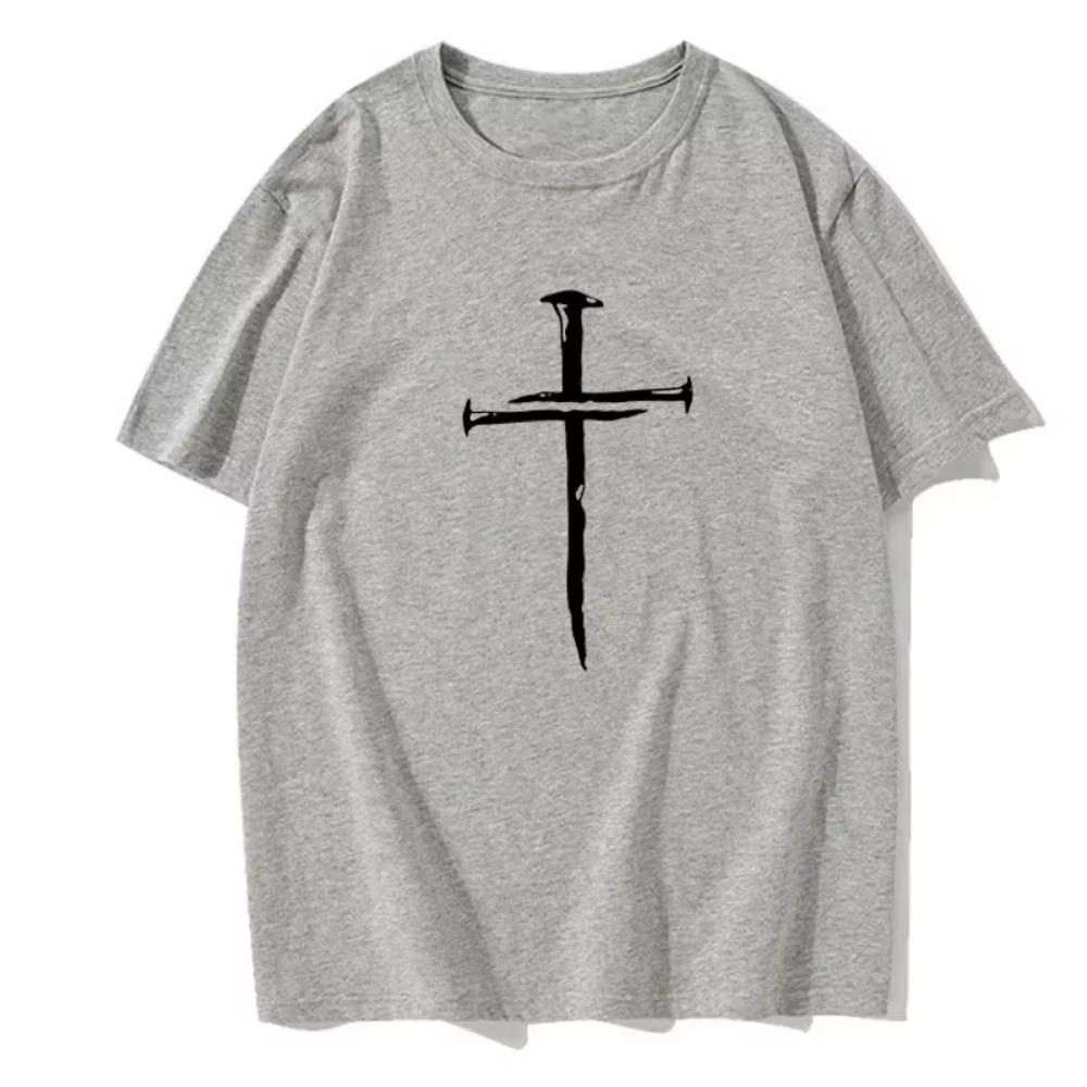 Men's Vintage T-shirt Personalized Cross Customized Short Sleeve High Quality Discount Hip Hop Sports Street Casual T-shirt