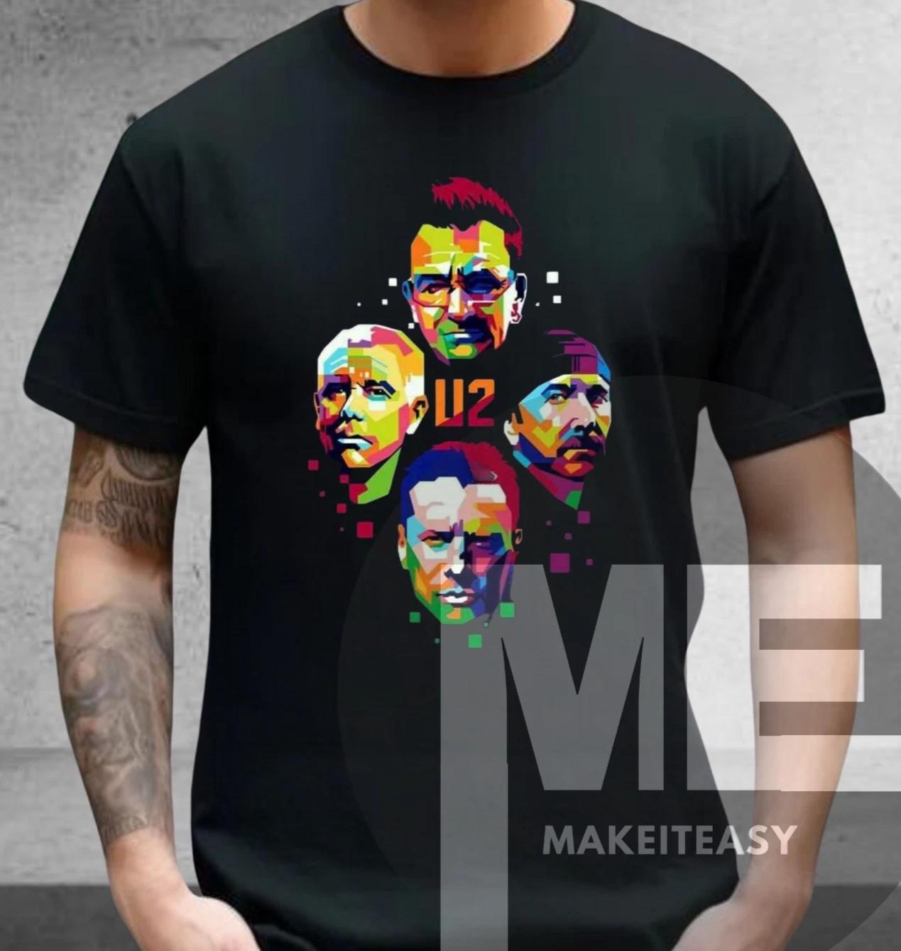 Men s and Women s T-shirts U2 t-shirt tour band Black Unisex Tee fan gift S