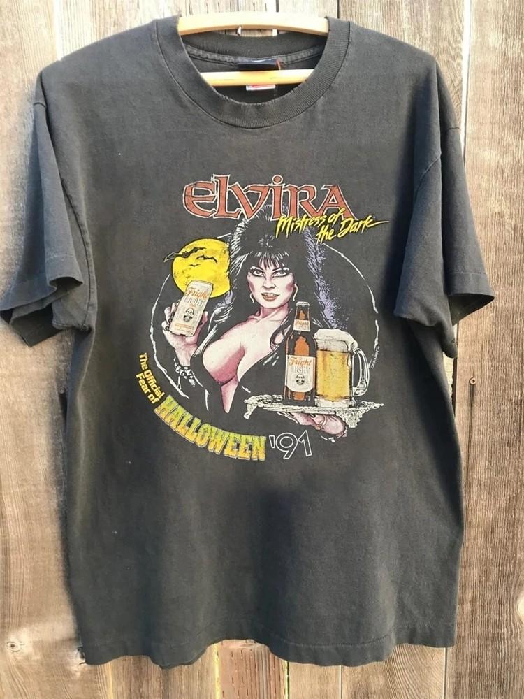 Elvira Mistress Of The Dark 90s Charcoal short sleeve T shirt vtg Reprint Unisex T-Shirt M