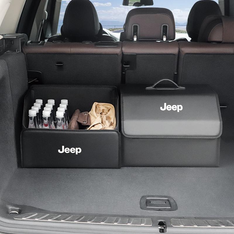 Car Trunk Organizer Box Foldable Leather Auto Storage Bag Large Capacity For Jeep Grand Cherokee Wrangler Gladiator Valve Stem AKV1