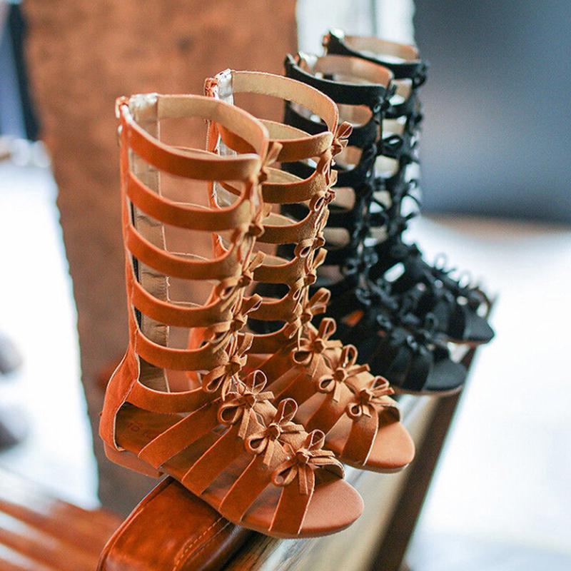 Girls Roman Sandals Children Summer Gladiator Boots Kids Sandals Zhou8
