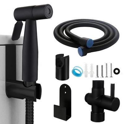 Kit de pulverizador de bidê de banheiro preto, conjunto de mão, shattaf de aço inoxidável para banheiro, limpeza pessoal, torneira de bidê