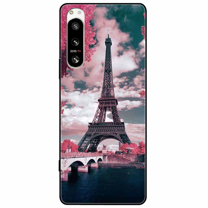 For Sony Xperia 5 IV / 1 IV Case 10IV Soft Silicone Flower Phone Back Cases For Sony Xperia 10 IV V Cover 5IV TPU Bumpers 10V