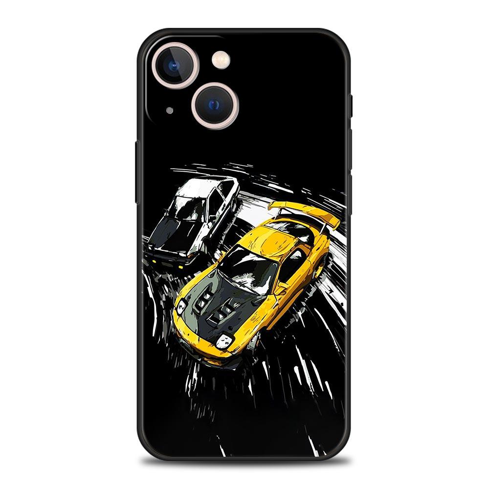 

JDM Tokyo Drift Спортивная автомобильная лампа для iPhone 11 12 13 15 14 Pro Max чехол для телефона X XR XS 7 8 Plus SE 2020 Роскошный мягкий чехол Funda iPhone 15Pro Max