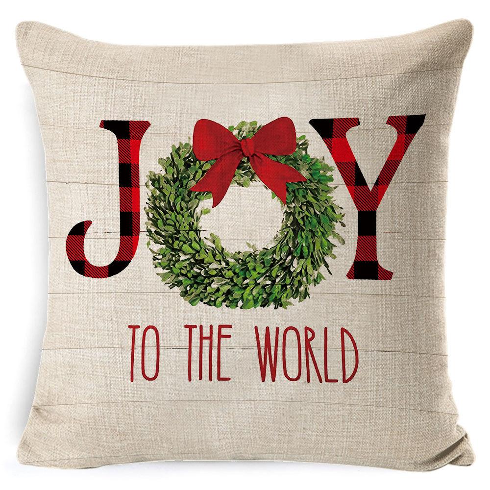 Christmas Pillowcase Gray and White Plaid Office Lumbar Support Home Bedside Cushion Car Neck Cushion