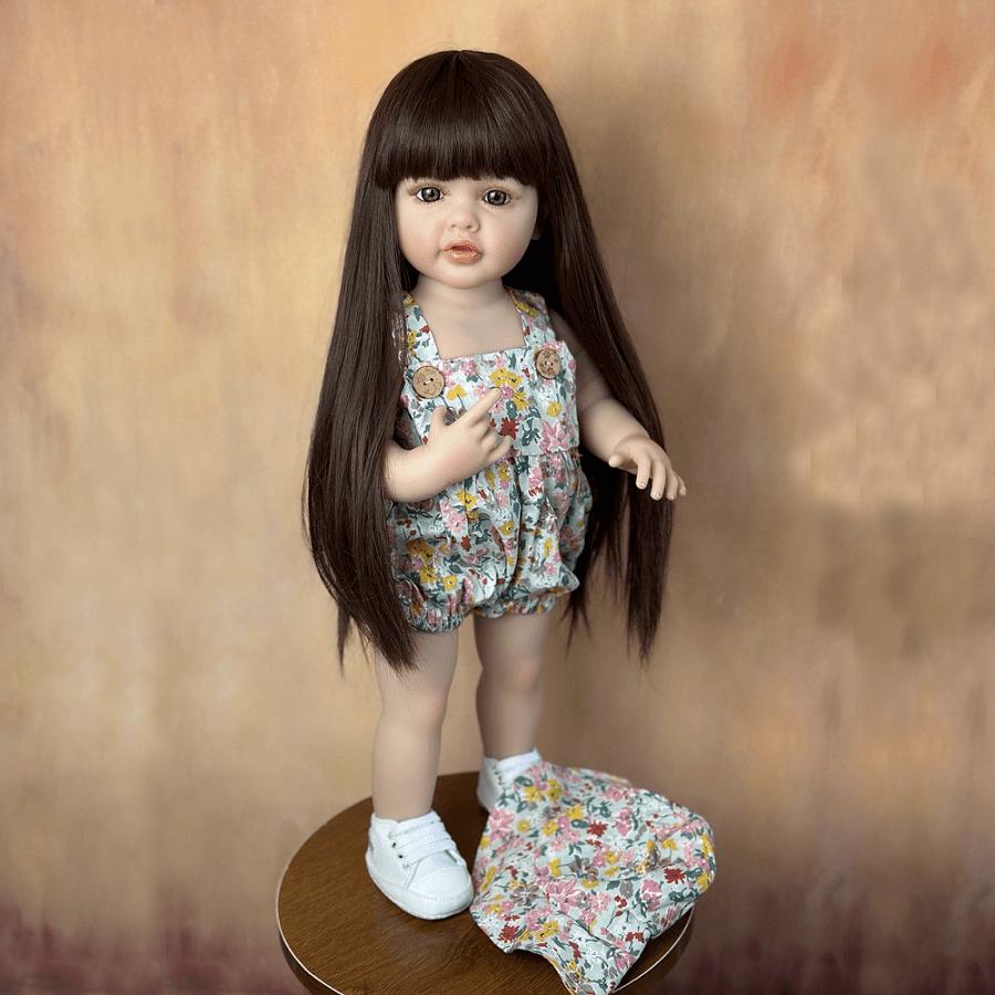 

BZDOLL 55 СМ Полностью Мягкий Винил Реборн Кукла Девочка 22 Дюйма Реалистичная Принцесса Малышка Арт Бебе Подарки на День Рождения для Ребенка vinyl body doll