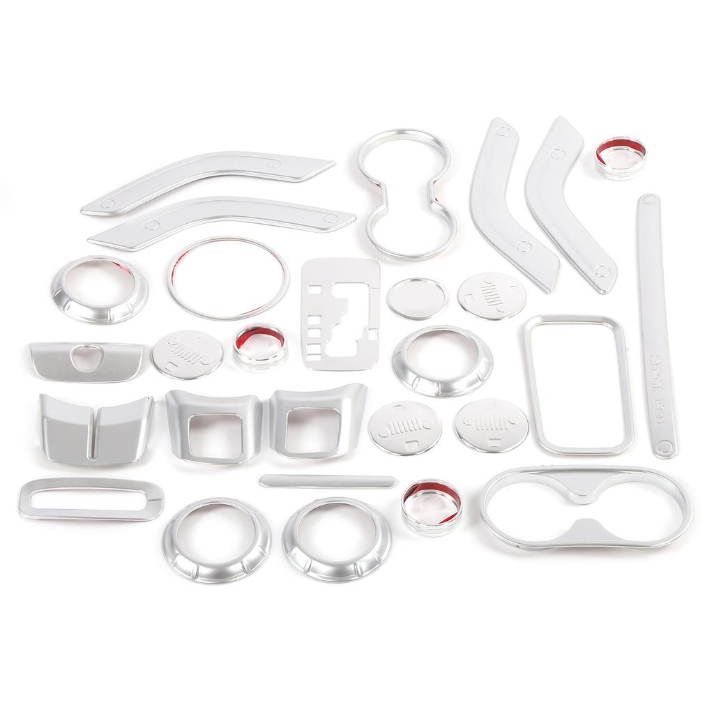28pcs Interior Trims Decoration Kit Replacement for     JK JKU 2 Door 4 Door 2011-2018