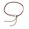 Brown Thin Leather Waist Belt Vintage Smooth Gold Buckle Adjustable for Female Cocktail Party Wear