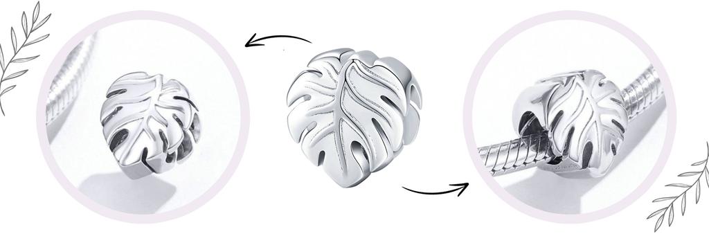 Monstera Leaf Charms 925 Bead Monstera Leaf Charms 925